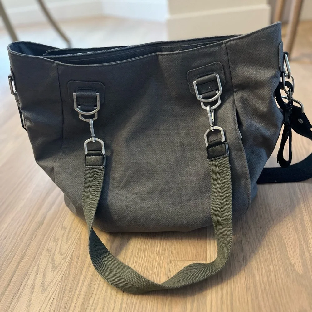 NWOT Lassig Green Label Mix 'n Match Diaper Bag with Accessories In Grey Fabric